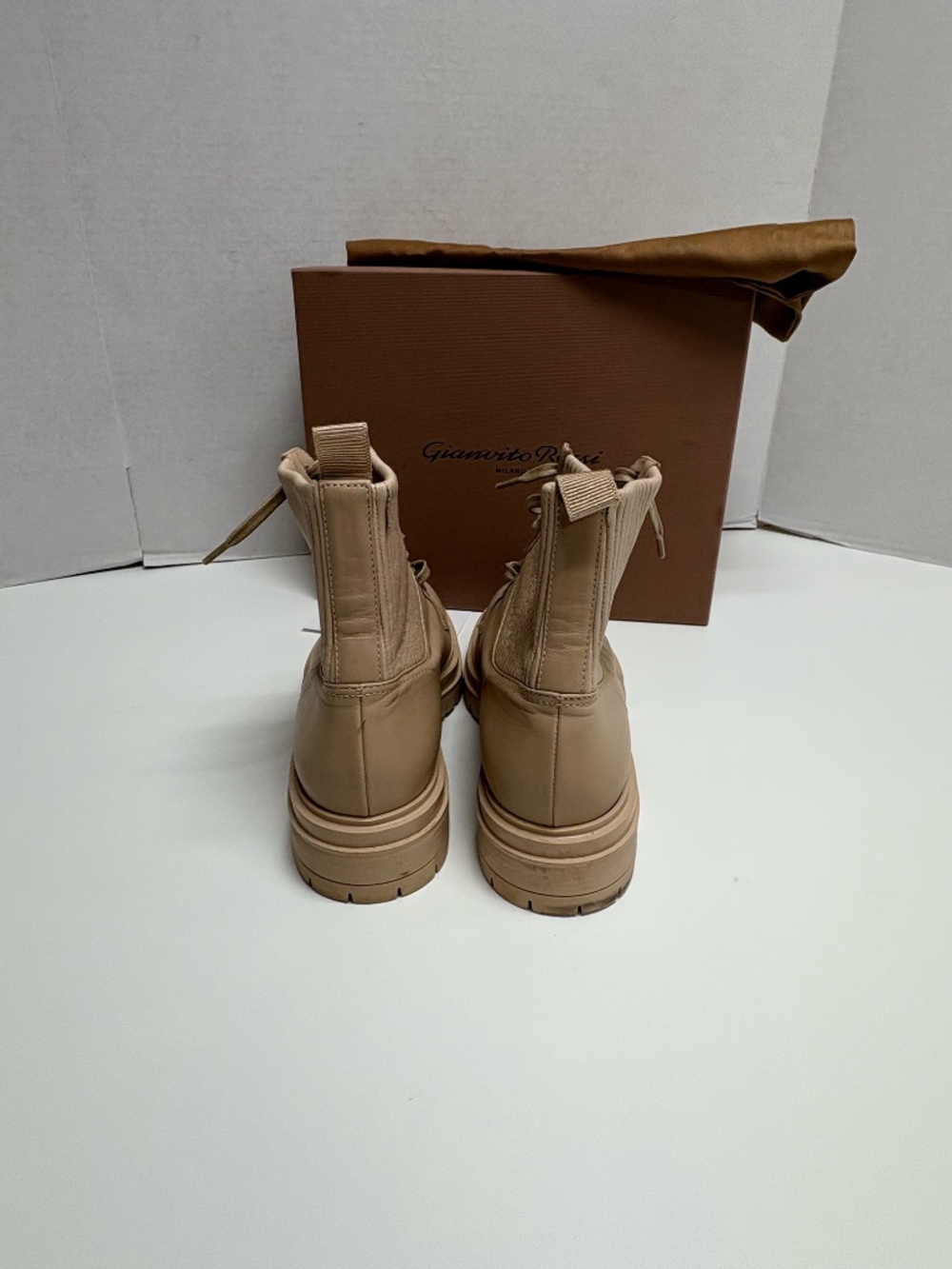 Gianvito Rossi Martis Combat Boots - Size 39.5. - Picture 6 of 10